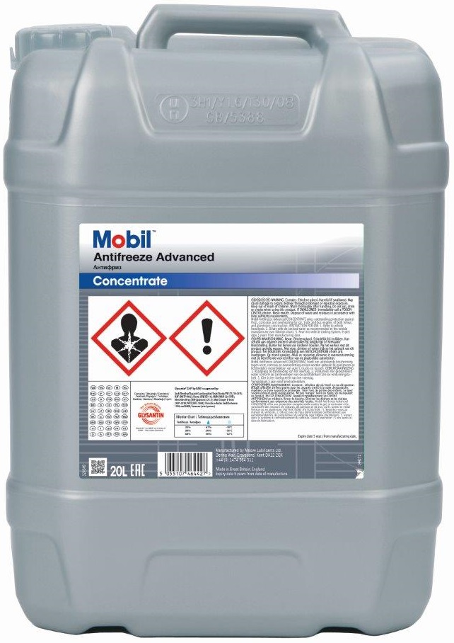 Antigel MOBIL ANTIFREEZE ADVANCED G12, rosu/roz, volum 20 litri