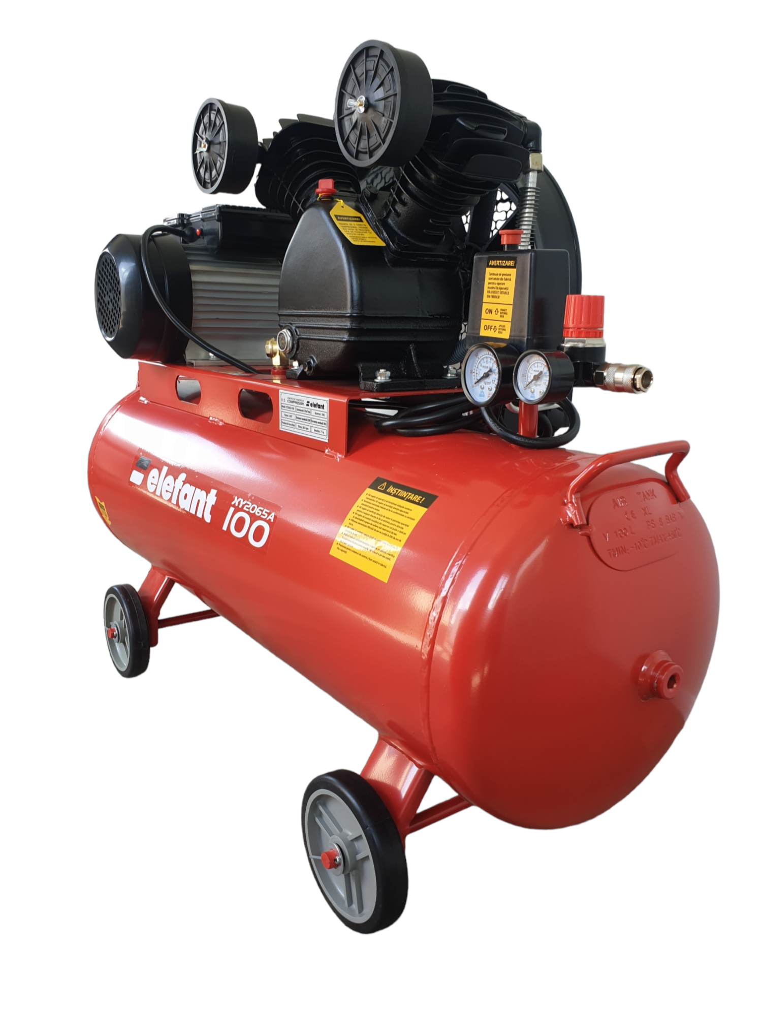 Compresor aer ELEFANT 12211 XY2065A-100, capacitate 100 L, 3 CP, 8 bar