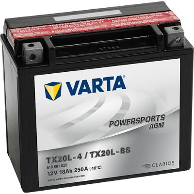 Baterie moto VARTA POWERSPORTS AGM 518901025 I314, 12 V, 18 Ah, 250 A, 177x88x156 mm