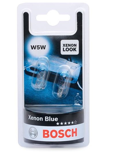 Set 2 becuri semnalizatoare W5W 12V W2,1X9,5d BOSCH XENON BLUE 1 987 301 033, blister