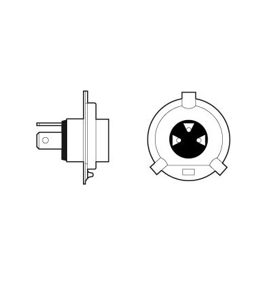 Bec auto far faza lunga H4 12V 60/55W P43t, VALEO Plus 50 032511
