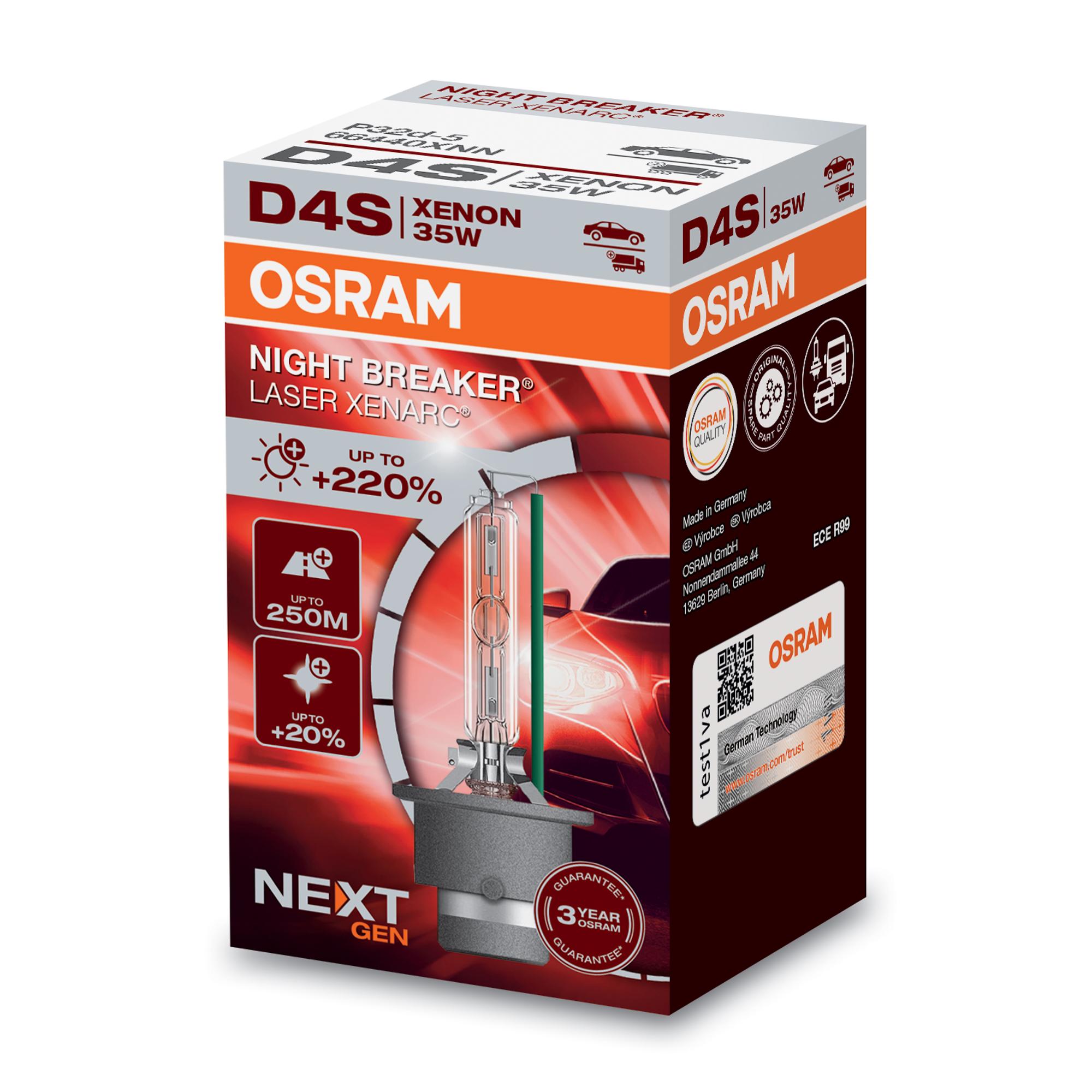 Bec xenon far faza lunga D4S 42V 35W P32d-5 XENARC NIGHT BREAKER LASER next Generation OSRAM 66440XNN