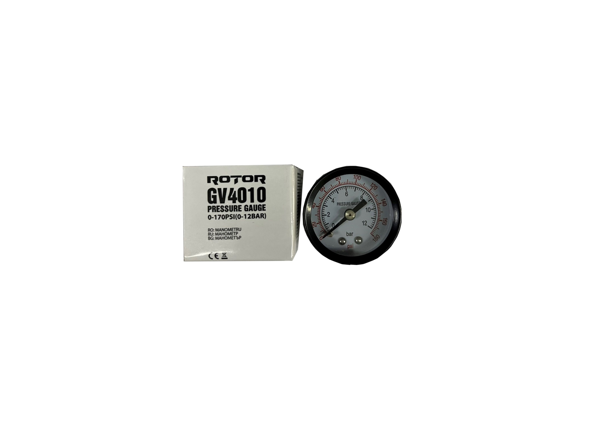 Manometru pentru compresor ROTOR GV4010 12752, 40 mm, 12 bar