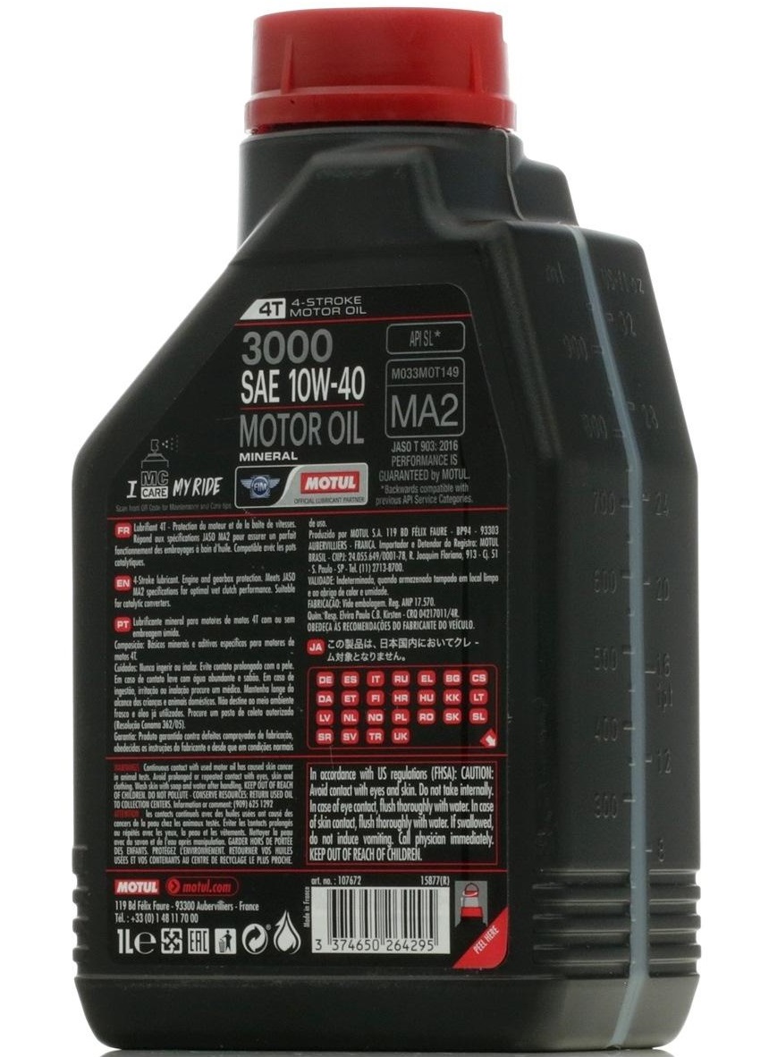 Ulei motor 4T MOTUL 3000 10W40, volum 1 litru, mineral