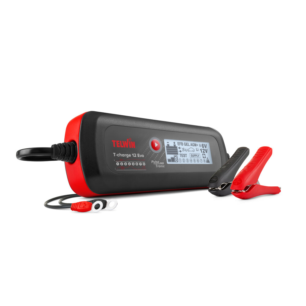 Redresor baterii TELWIN T-CHARGE 12 EVO 807578, tensiune incarcare 6/12 V, capacitate baterii Pb/GEL/AGM/Pb CA 2-70 Ah