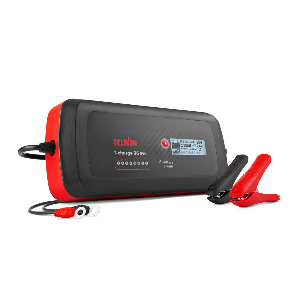 Redresor baterii TELWIN T-CHARGE 26 EVO 807595, tensiune incarcare 12/24 V, capacitate baterii Pb/GEL/AGM 10-250 Ah