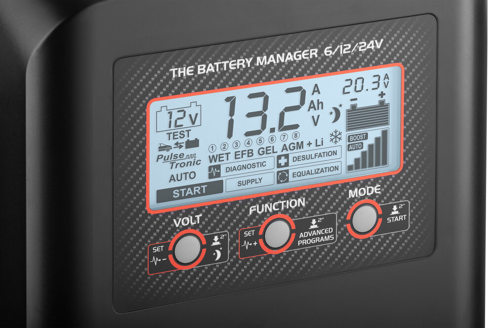 Redresor baterii TELWIN Doctor Charge 55 Connect 807614, tensiune incarcare 6V/12V/24V, capacitate baterii WET/GEL/AGM/MF/PbCa/EFB/Li 10-600 Ah, bluetooth