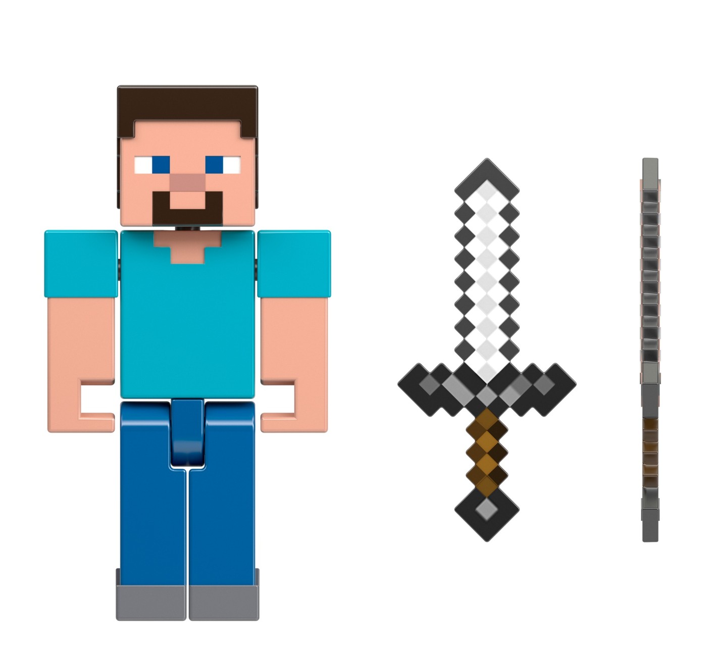 Figurina Minecraft - Craft A Block, Figurina Steve, Mattel, 8 cm, varsta 6 - 12 ani