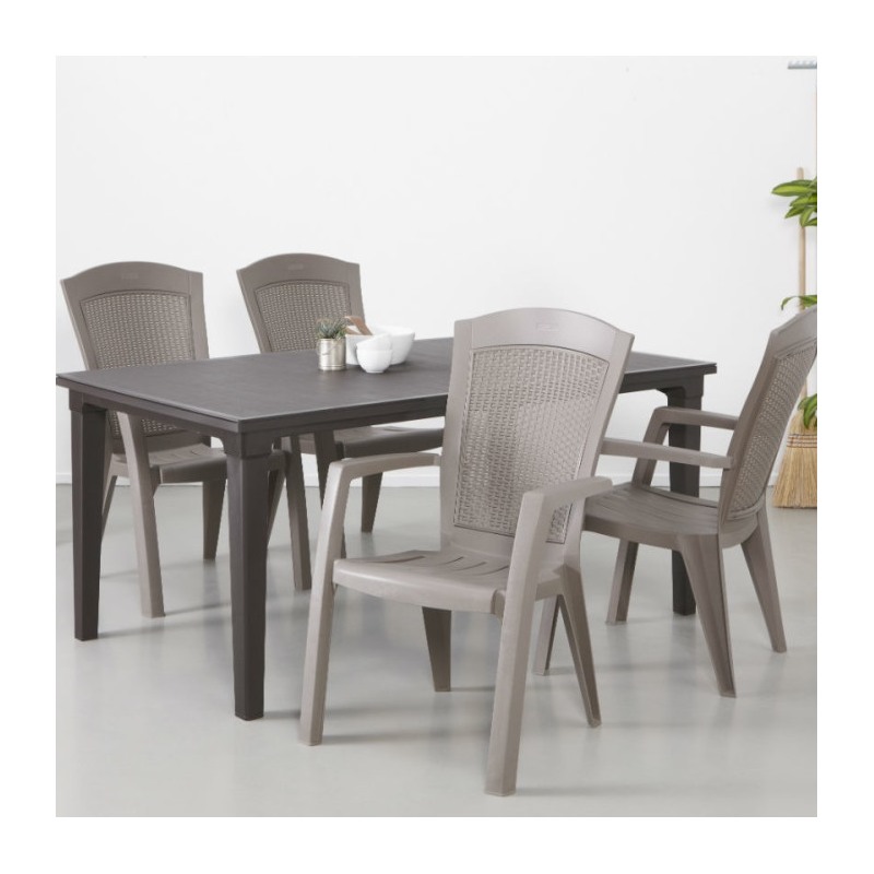Scaun de gradina cu spatar KETER 209720 Minnesota, cappuccino, plastic