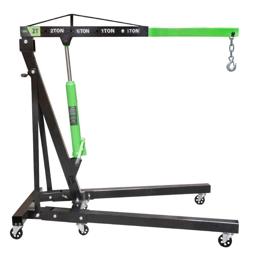 Macara pliabila JBM 50831, capacitate ridicare 2 tona, inaltime ridicare 60-2620 mm, cu roti