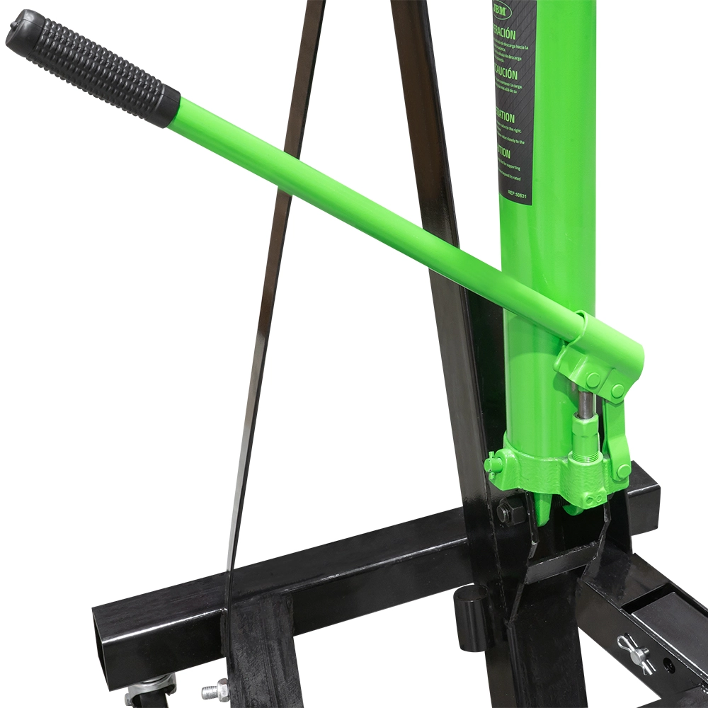 Macara pliabila JBM 50831, capacitate ridicare 2 tona, inaltime ridicare 60-2620 mm, cu roti