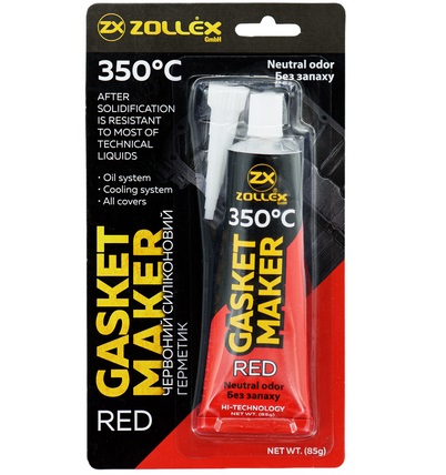 Silicon de etansare ZOLLEX Gasket Maker 8-RD, 350 Celsius, rosu, inodor, 85 g