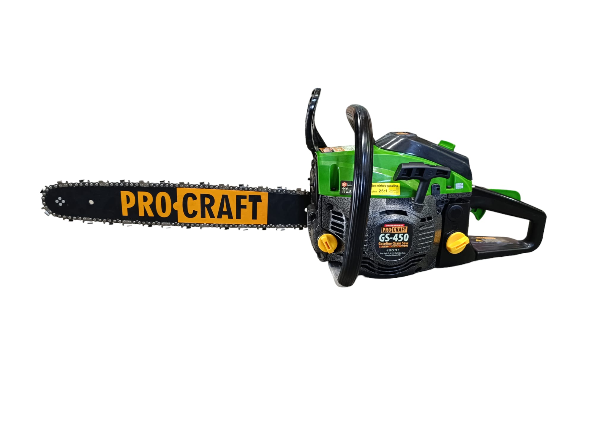Drujba pe benzina PRO CRAFT GS-450 12830, 2 timpi, 8000 rpm, 52 CC, lama 45 cm