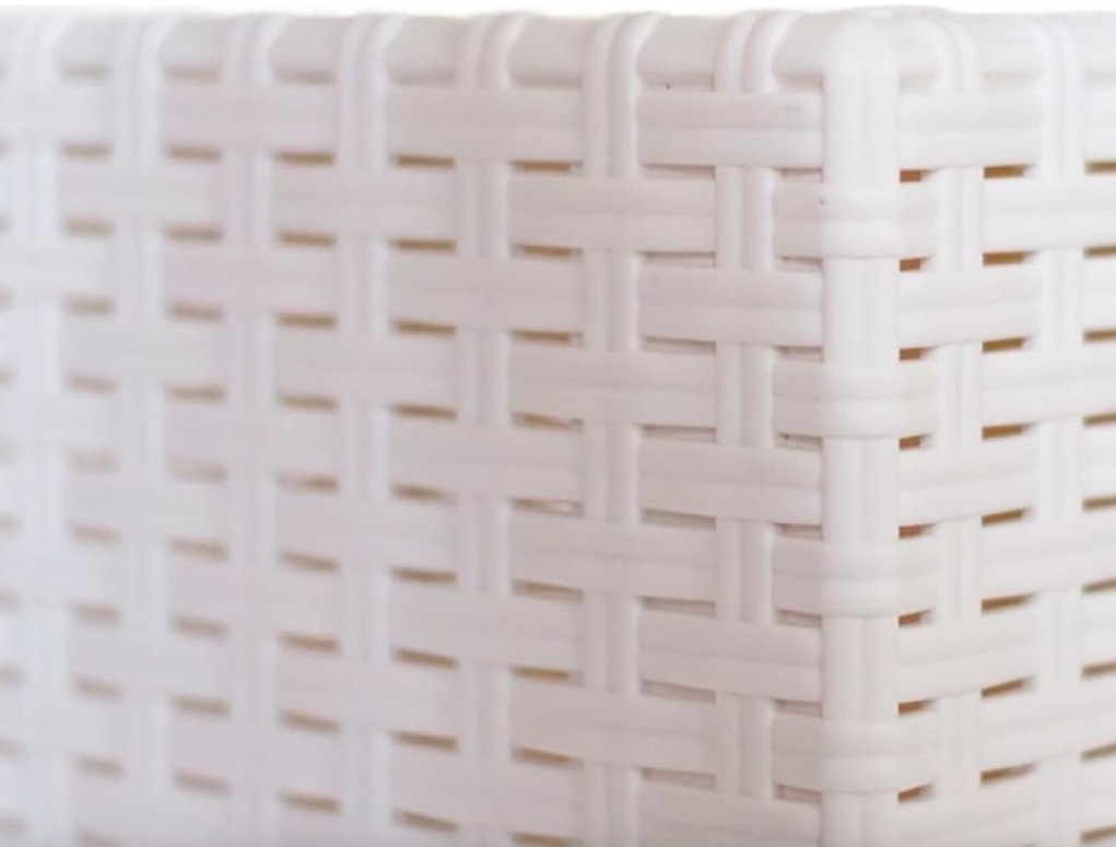 Set mobilier pentru gradina si terasa BICA Nebraska 2 Alb, 9067, canapea 2 locuri, 2 fotolii, masuta depozitare, perne incluse, plastic, imitatie ratan