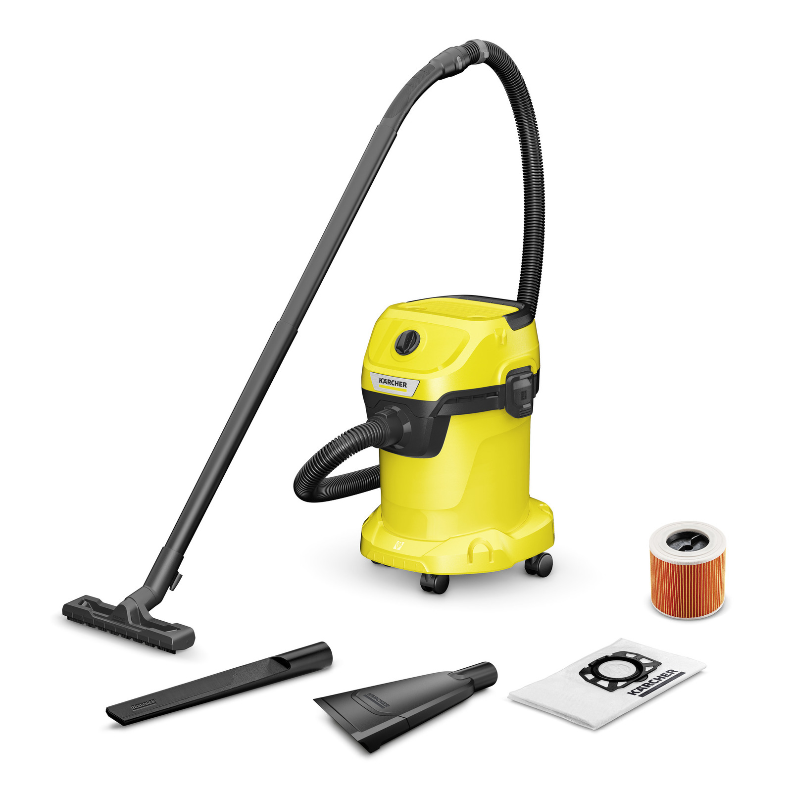 Aspirator multifunctional umed-uscat KARCHER WD 3 V-17/4/35, 1000 W, rezervor 17 litri, furtun 3.5 metri, duza auto, duza pentru spatii inguste