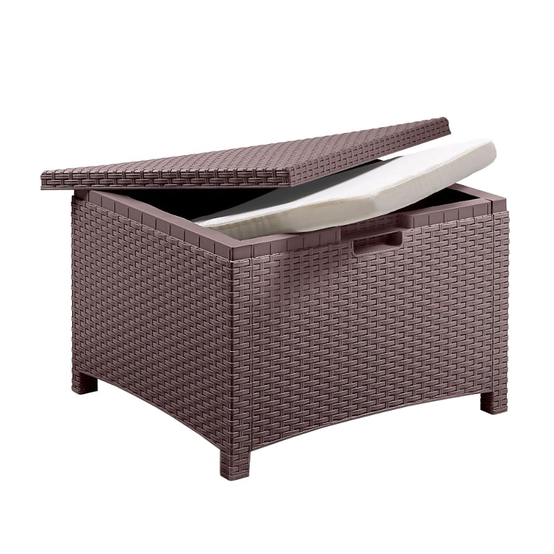 Set de mobilier pentru gradina BICA Venezia 3 Maro, 9168.3, canapea 3 locuri, 2 fotolii, 5 perne, masa cu spatiu depozitare, polipropilena, imitatie ratan