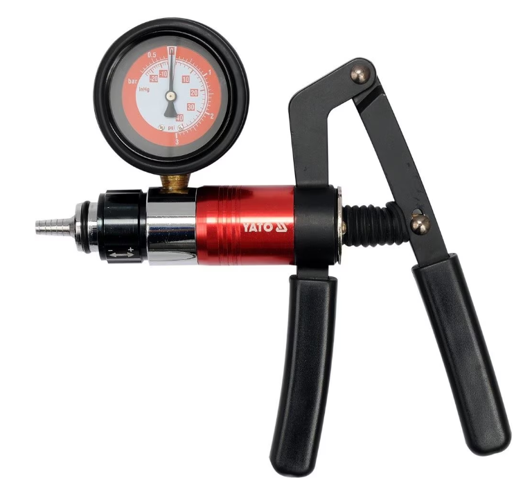 Pompa vidare cu 22 accesorii YATO YT-0674, interval masurare -1 - 3 bar, cutie depozitare