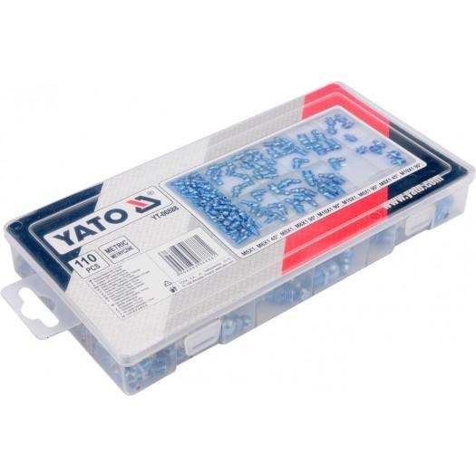 Set 110 capete pentru gresoare YATO YT-06888, metalice, cutie depozitare