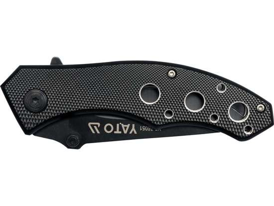 Briceag pliabil YATO YT-76051, negru, 133 grame, din otel inoxidabil si aluminiu, deschidere manuala