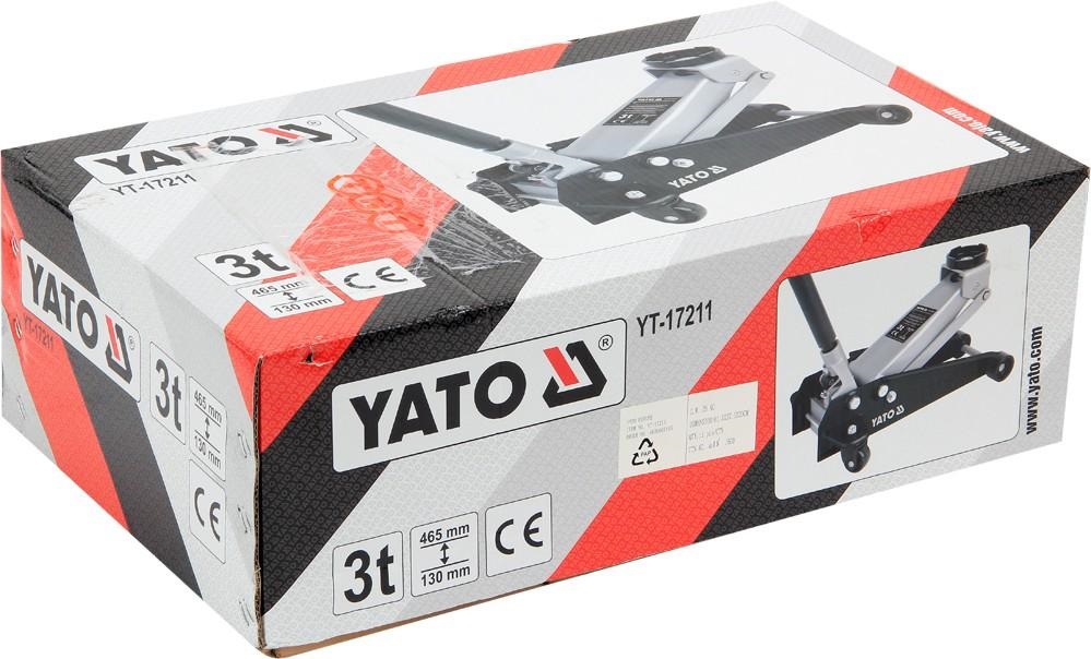 Cric hidraulic tip crocodil YATO YT-17211, capacitate ridicare 3 tone, inaltime ridicare 130-465 mm, bara actionare 1100 mm