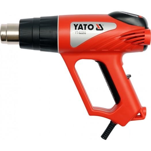 Pistol aer cald YATO YT-82293, 2000 W, temperatura maxima 550 Celsius, 500 l/min, cu termostat digital, cu accesorii