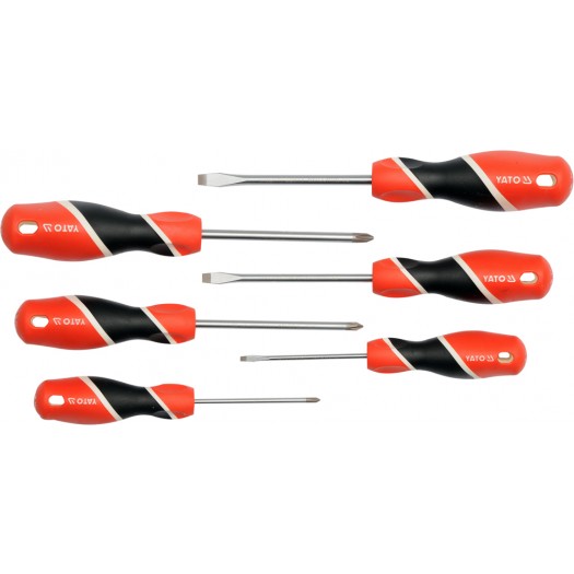 Set 6 surubelnite lacatuserie YATO YT-25965, din otel 58 HRC, tije cu finisaj satinat