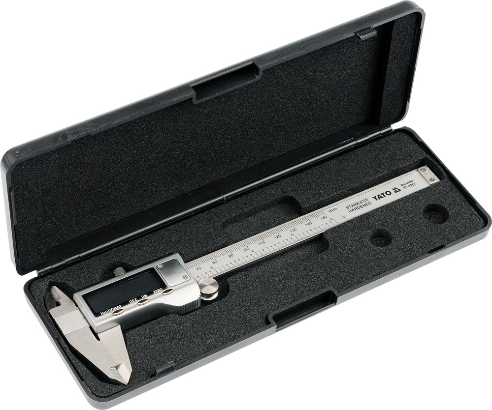 Subler electronic YATO YT-7201, afisaj LCD, domeniu masurare 0-150 mm, precizie 0.02 mm, din otel inoxidabil