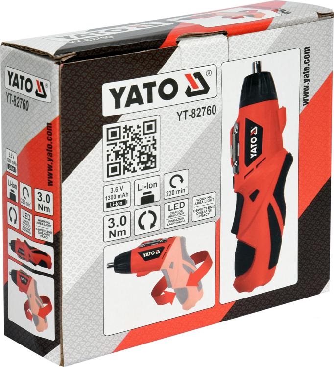Surubelnita electrica articulata YATO YT-82760, cuplu maxim 3 Nm, 230 rpm, acumulator 3.6 V, 1.3 Ah
