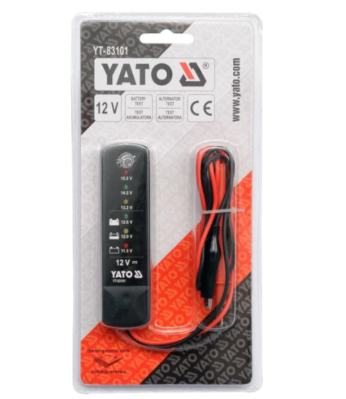 Tester digital pentru acumulatori auto YATO YT-83101, 12V