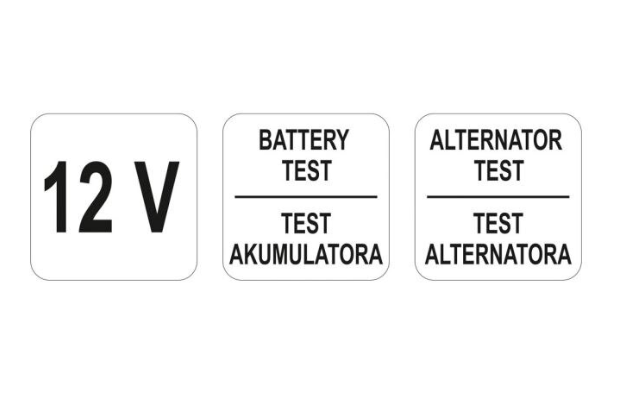 Tester digital pentru acumulatori auto YATO YT-83101, 12V