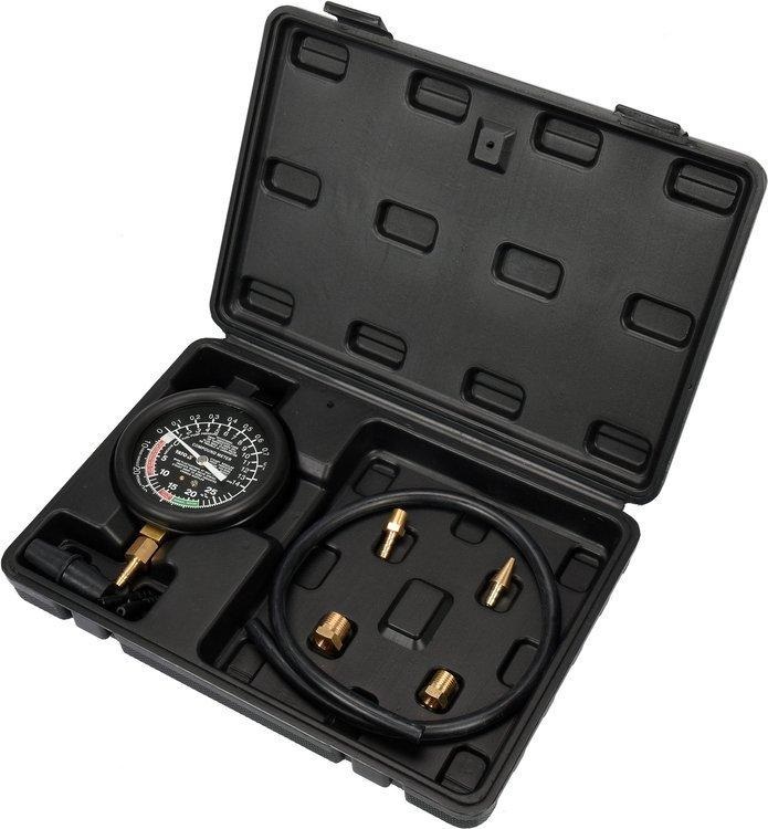 Set 9 piese tester pentru vacuum si compresie YATO YT-73050, manometru 0-14 psi / 0-0.1 MPa, 4 adaptoare, cablu 600 mm