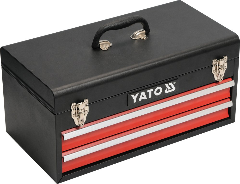 Trusa 80 scule de mana YATO YT-38951, clesti, chei imbus, biti insurubare, chei combinate, ciocan, cutie metalica pentru depozitare