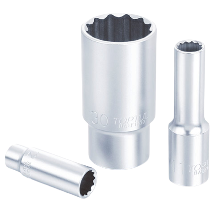 Cheie tubulara lunga TOPTUL BAEF1620, antrenor patrat 1/2 inch, profil bi-hexagonal, deschidere cheie 20 mm, crom vanadiu