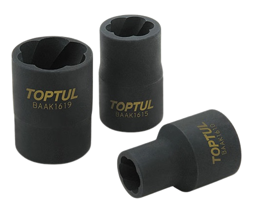 Cheie tubulara extractoare suruburi TOPTUL BAAK1610, antrenor patrat 1/2 inch, deschidere cheie 10 mm, crom molibden