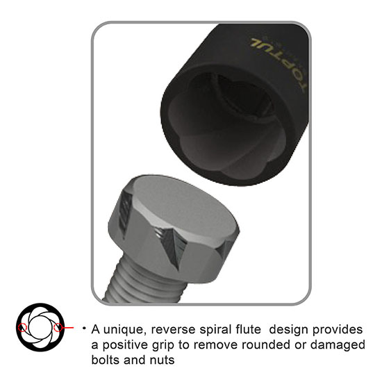 Cheie tubulara extractoare suruburi TOPTUL BAAK1610, antrenor patrat 1/2 inch, deschidere cheie 10 mm, crom molibden