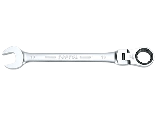 Cheie combinata cu clichet TOPTUL AOAH0808, articulata, 72 dinti, deschidere cheie 8 mm, lungime 140 mm, crom vanadiu