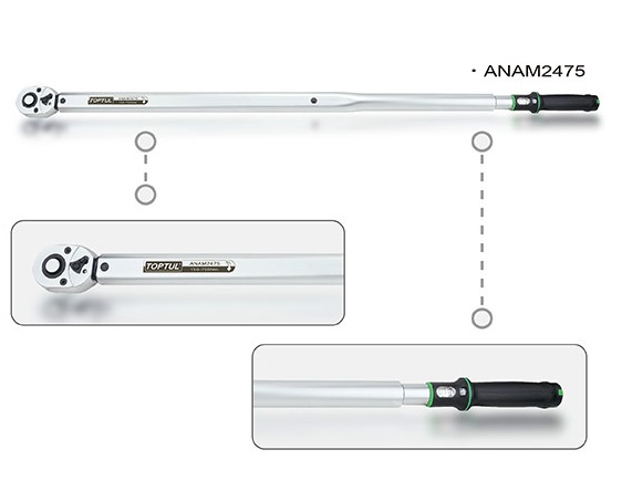 Cheie dinamometrica TOPTUL ANAM1610, domeniu de strangere 10-100 Nm, prindere patrat 1/2 inch, lungime 405 mm