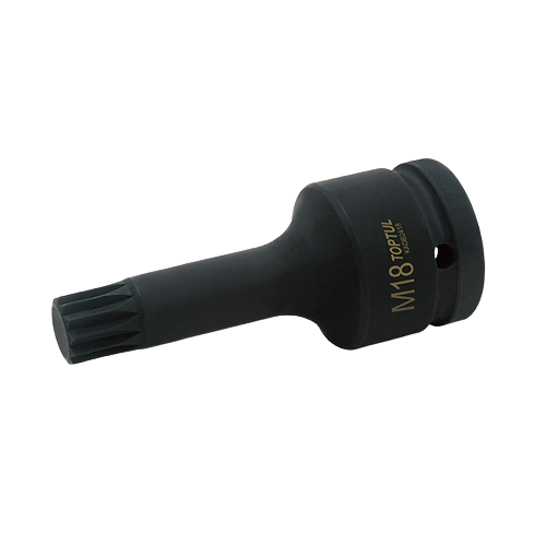Cheie bit de impact TOPTUL KADB2418, prindere patrat 3/4 inch, profil stea, deschidere cheie M18, lungime 105 mm, crom molibden