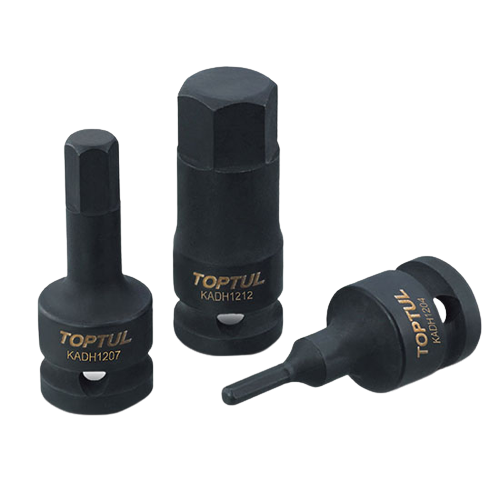 Cheie bit de impact TOPTUL KADH1619, prindere patrat 1/2 inch, profil hexagonal, deschidere cheie 19 mm, lungime 60 mm, crom molibden