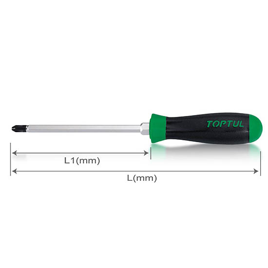 Surubelnita in cruce TOPTUL FBHB0210, PH2, lungime 215 mm, lungime activa 100 mm, maner ergonomic, aderent