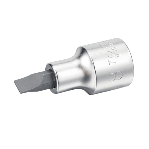 Bit cu soclu tubular TOPTUL BCCA086E, profil drept 1.2x6.5 mm, prindere 1/4 inch, lungime 37 mm, crom vanadiu