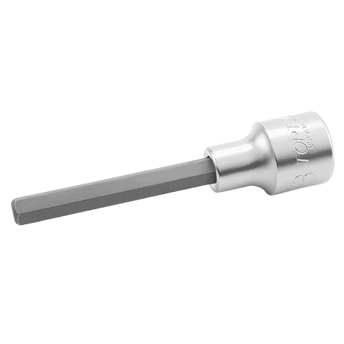 Bit cu soclu tubular TOPTUL BCEA1607, profil hexagonal 7 mm, prindere 1/2 inch, lungime 100 mm, crom vanadiu