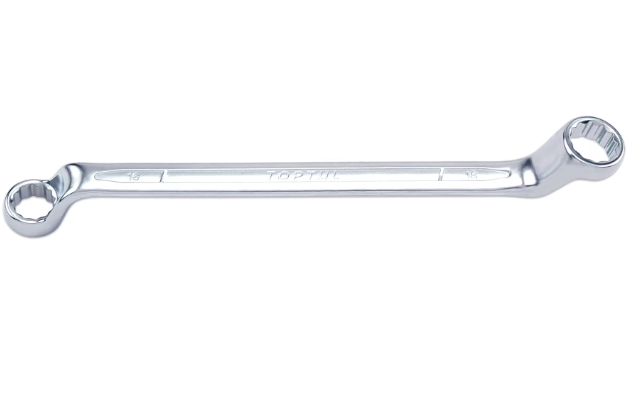 Cheie inelara cu cot TOPTUL AAAH1213, unghi 45 grade, deschidere cheie 12x13 mm, lungime 206 mm, crom molibden