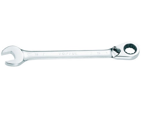 Cheie combinata cu clichet reversibil TOPTUL ABEA1818, 72 dinti, deschidere cheie 18 mm, lungime 235 mm, crom vanadiu