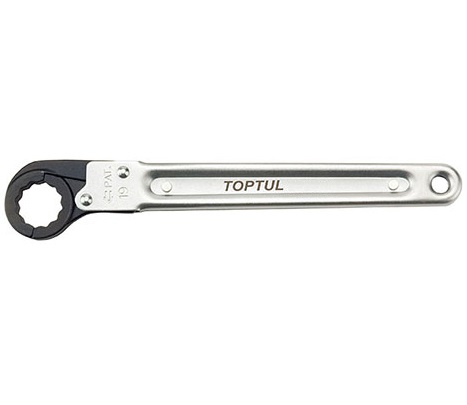 Cheie inelara cu clichet TOPTUL AEAT1111, deschidere cheie 11 mm, lungime 156 mm, clesti crom molibden, corp crom vanadiu