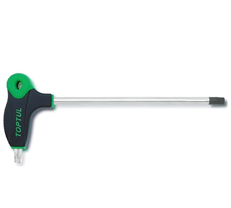 Cheie inbus cu maner T TOPTUL AIED2514, profil torx, dimensiuni T25, lungime 77x141 mm, crom vanadiu