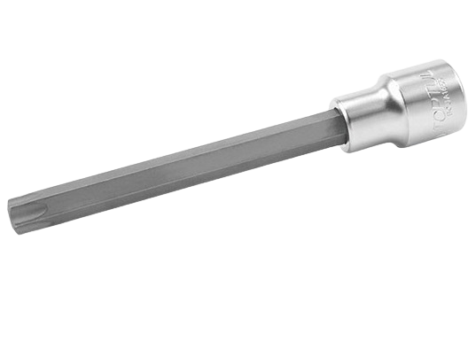 Bit lung cu soclu tubular TOPTUL BCUA1655, profil stea, antrenor patrat 1/2 inch, deschidere cheie T55, lungime 140 mm, crom vanadiu