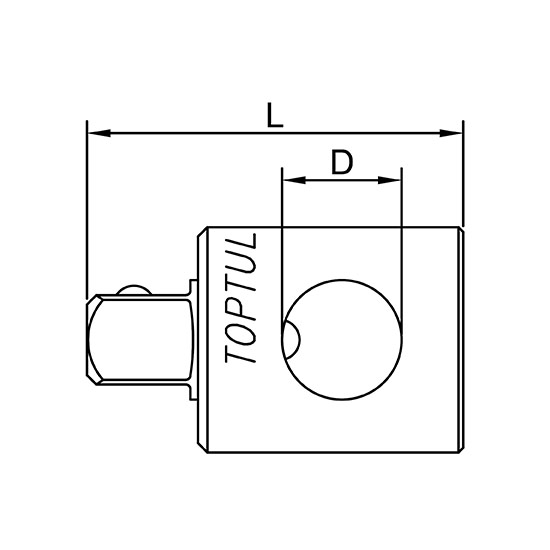 Adaptor chei tubulare TOPTUL CAGA1612, cu gaura 12.7 mm, patrat 1/2 inch - 3/8 inch, lungime 40 mm, crom vanadiu, finisaj lucios