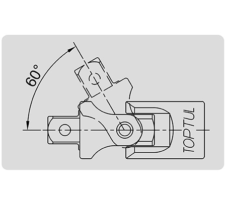 Articulatie cardanica universala TOPTUL CAHA0840, antrenor patrat 1/4 inch, lungime 39 mm, crom vanadiu