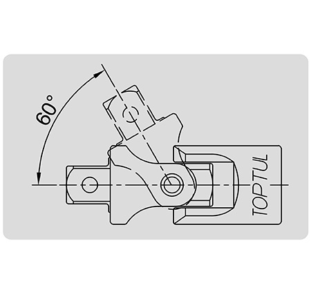 Articulatie cardanica universala TOPTUL CAHK0840, flexibila, antrenor patrat 1/4 inch, lungime 35 mm, crom vanadiu